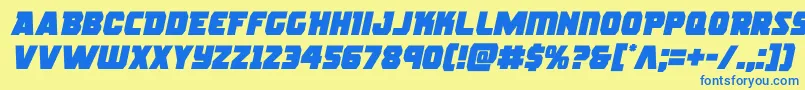 rogueherosemital Font – Blue Fonts on Yellow Background