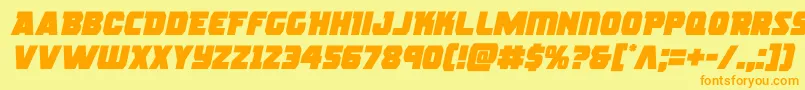 rogueherosemital Font – Orange Fonts on Yellow Background