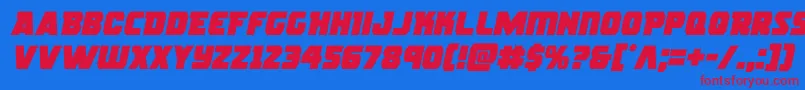 rogueherosemital Font – Red Fonts on Blue Background