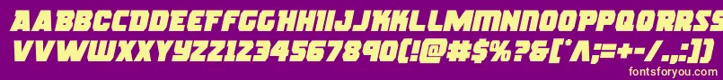 Шрифт rogueherosemital – жёлтые шрифты на фиолетовом фоне