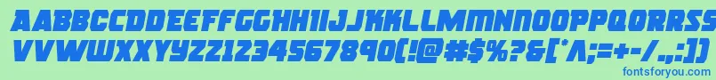 rogueherosemital-fontti – siniset fontit vihreällä taustalla