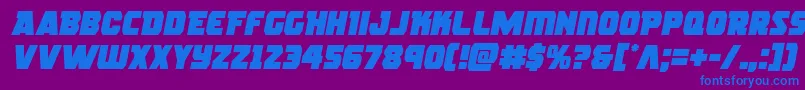 rogueherosemital-fontti – siniset fontit violetilla taustalla