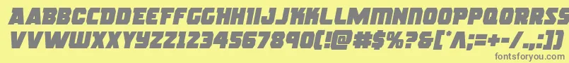 フォントrogueherosemital – 黄色の背景に灰色の文字