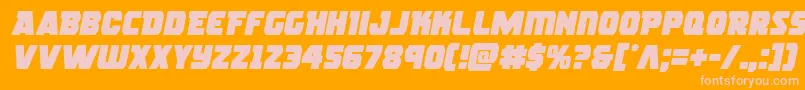 rogueherosemital-Schriftart – Rosa Schriften auf orangefarbenem Hintergrund