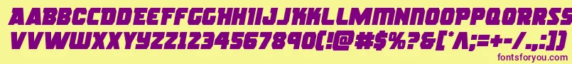 rogueherosemital Font – Purple Fonts on Yellow Background