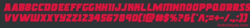 フォントrogueherosemital – 黒い背景に赤い文字