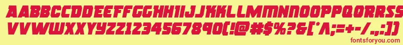 rogueherosemital Font – Red Fonts on Yellow Background