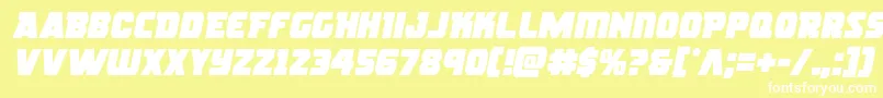 Шрифт rogueherosemital – белые шрифты на жёлтом фоне