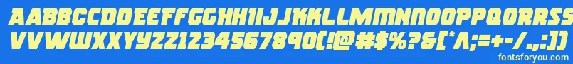 Шрифт rogueherosemital – жёлтые шрифты на синем фоне