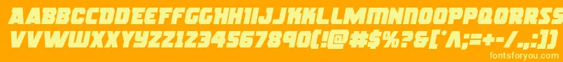 Шрифт rogueherosemital – жёлтые шрифты на оранжевом фоне