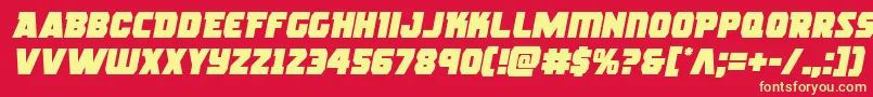 Шрифт rogueherosemital – жёлтые шрифты на красном фоне