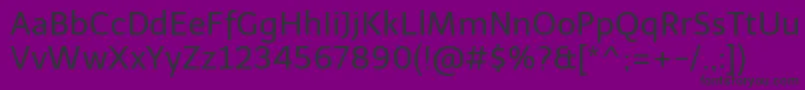 フォントTelexRegular – 紫の背景に黒い文字