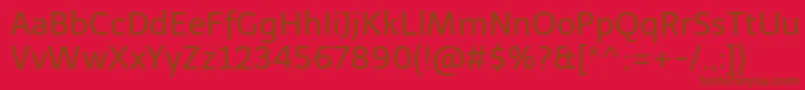 フォントTelexRegular – 赤い背景に茶色の文字