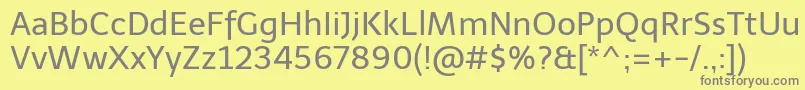 TelexRegular Font – Gray Fonts on Yellow Background