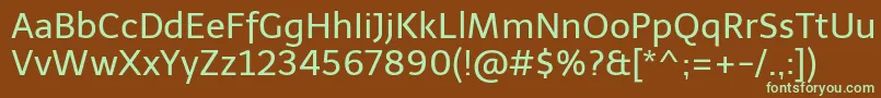 TelexRegular Font – Green Fonts on Brown Background