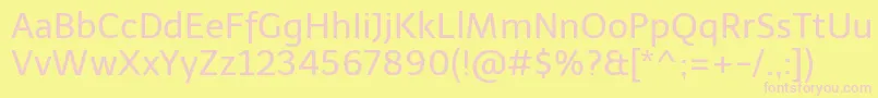 TelexRegular Font – Pink Fonts on Yellow Background