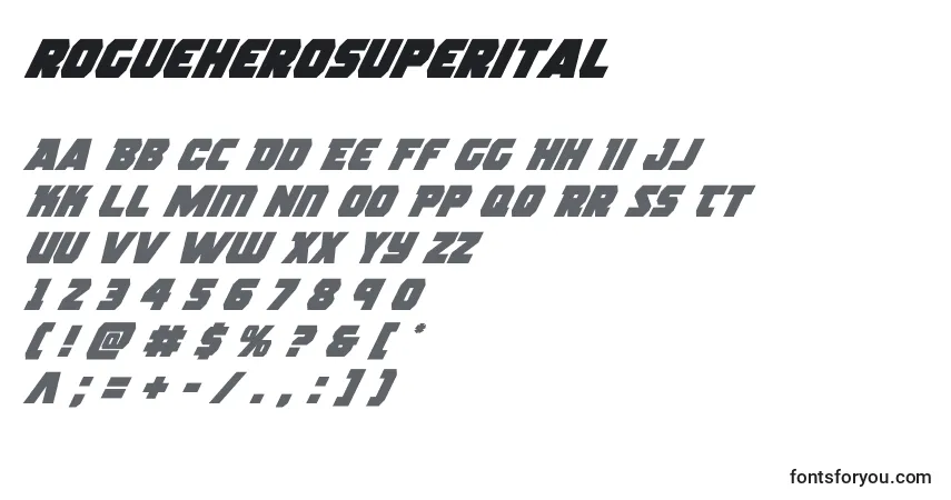 Rogueherosuperital (139030)フォント–アルファベット、数字、特殊文字