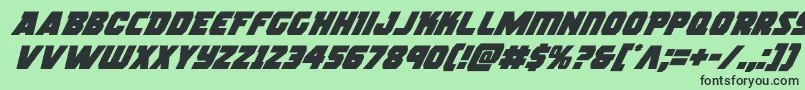 フォントrogueherosuperital – 緑の背景に黒い文字