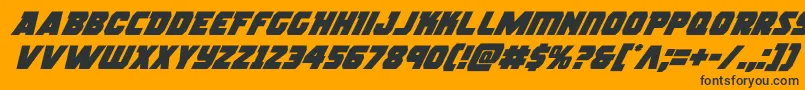 Czcionka rogueherosuperital – czarne czcionki na pomarańczowym tle