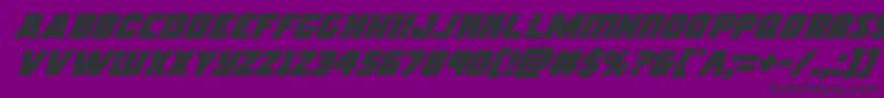 rogueherosuperital-Schriftart – Schwarze Schriften auf violettem Hintergrund