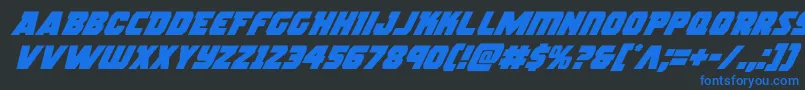 Шрифт rogueherosuperital – синие шрифты на чёрном фоне