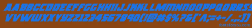 フォントrogueherosuperital – 茶色の背景に青い文字