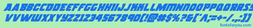 rogueherosuperital Font – Blue Fonts on Green Background