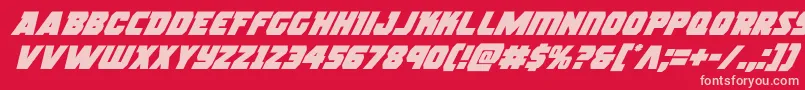 rogueherosuperital Font – Pink Fonts on Red Background