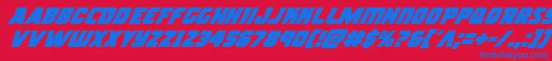 rogueherosuperital Font – Blue Fonts on Red Background