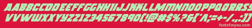 rogueherosuperital-Schriftart – Grüne Schriften auf rotem Hintergrund