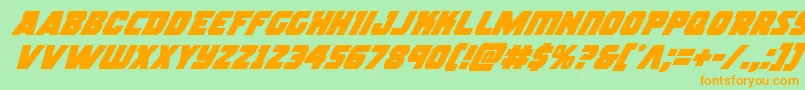 rogueherosuperital Font – Orange Fonts on Green Background