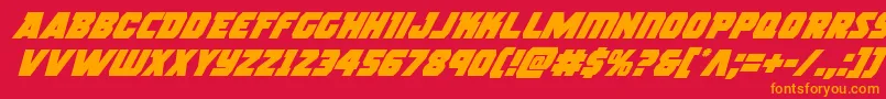 rogueherosuperital Font – Orange Fonts on Red Background