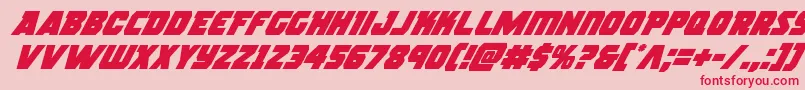 フォントrogueherosuperital – ピンクの背景に赤い文字
