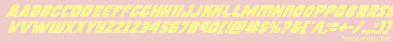 Weitere Informationen zur rogueherosuperital-Schriftart rogueherosuperital-Schriftart – Gelbe Schriften auf rosa Hintergrund