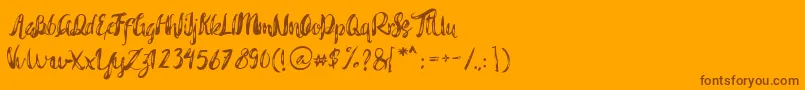 Fonte Rohman Grunge – fontes marrons em um fundo laranja