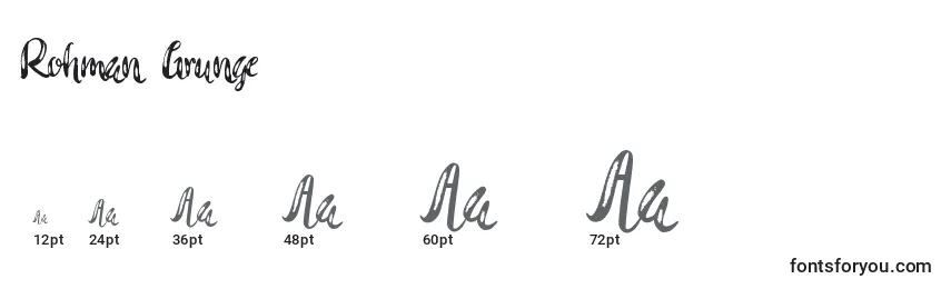 Rohman Grunge Font Sizes