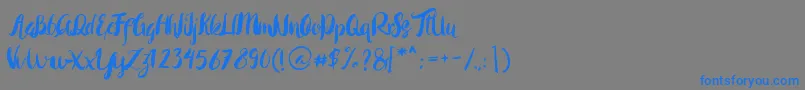 Czcionka Rohman Regular – niebieskie czcionki na szarym tle