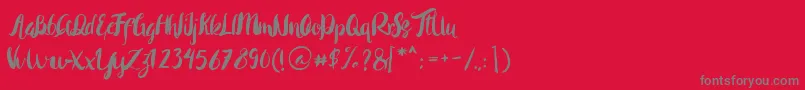 Rohman Regular Font – Gray Fonts on Red Background