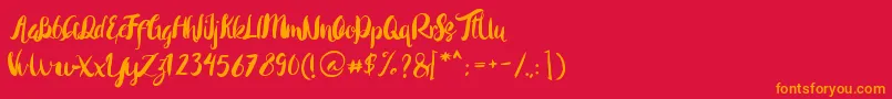 Rohman Regular Font – Orange Fonts on Red Background