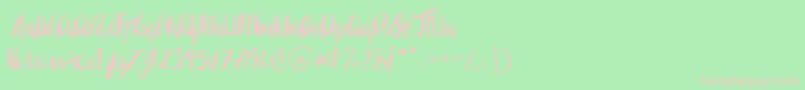 Rohman Regular Font – Pink Fonts on Green Background