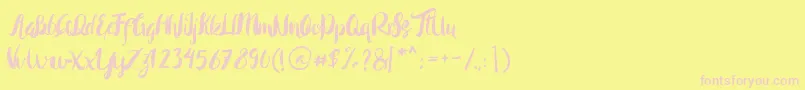 Rohman Regular-Schriftart – Rosa Schriften auf gelbem Hintergrund