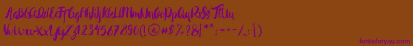 Rohman Regular Font – Purple Fonts on Brown Background