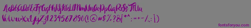 Rohman Regular Font – Purple Fonts on Gray Background