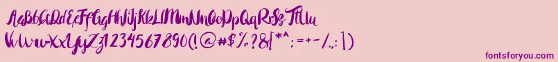 Lisätietoja Rohman Regular-fontista Rohman Regular-fontti – violetit fontit vaaleanpunaisella taustalla