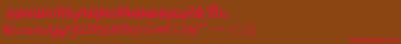 Rohman Regular Font – Red Fonts on Brown Background