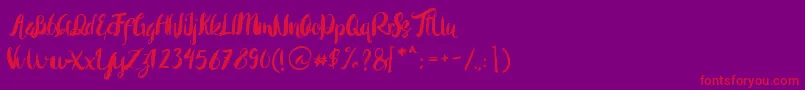 Rohman Regular Font – Red Fonts on Purple Background