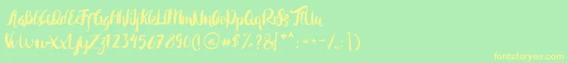 Rohman Regular-Schriftart – Gelbe Schriften auf grünem Hintergrund