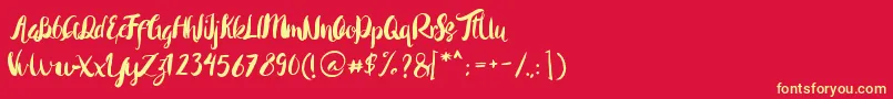 Rohman Regular Font – Yellow Fonts on Red Background