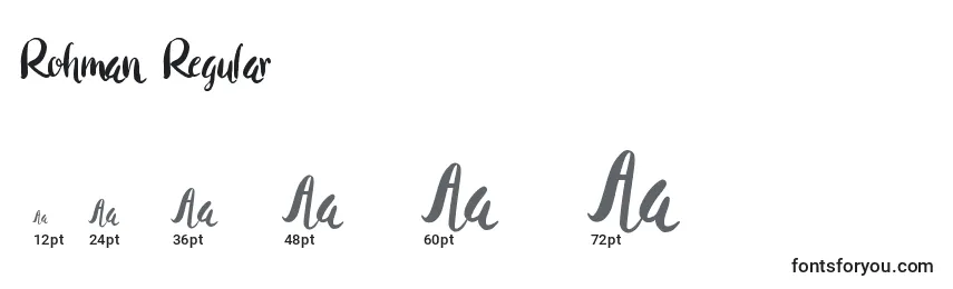 Rohman Regular Font Sizes