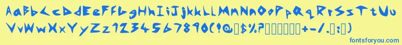 RokAZine Regular Font – Blue Fonts on Yellow Background